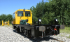 Back view of Side view of shunter (track vehicle) on the railroad track thumbnail
