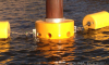 close view of yellow port security boom in the water thumbnail
