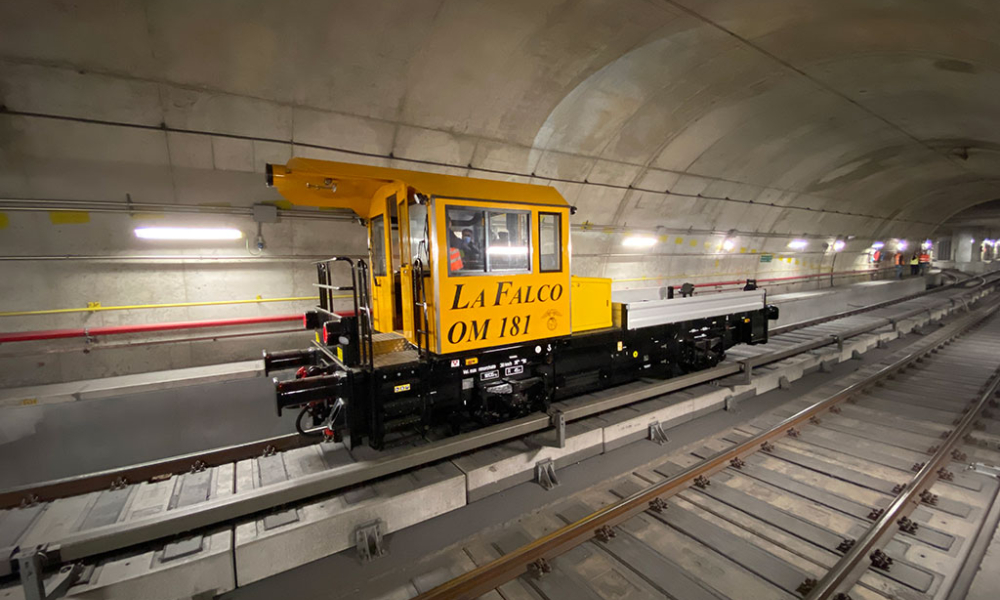 Shunter is doing maintenance operation inside the tunnel