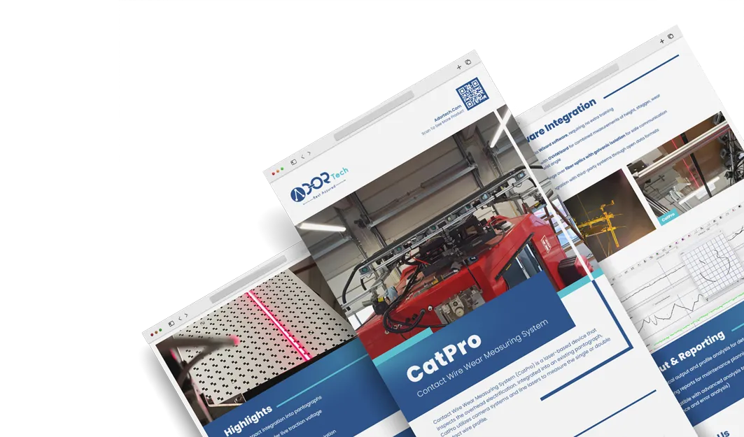 Contact wire wear measurement system catalog for catenary inspection