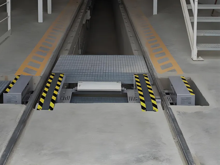 Railway wheel measurement system installed in a depot track
