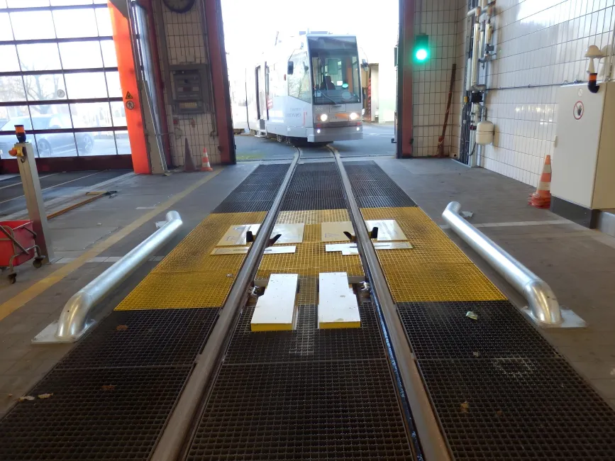 In-track wheel measuring system for train wheel inspection