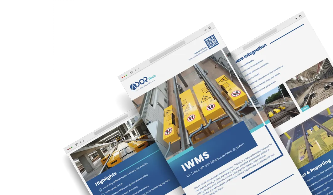In-track wheel measuring system catalog for railway wheel inspection