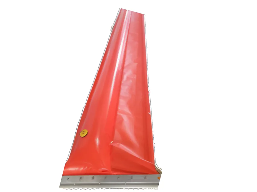 Inflatable oil containment boom section