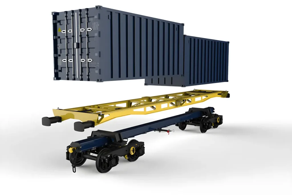 Modular wagon chassis with container load