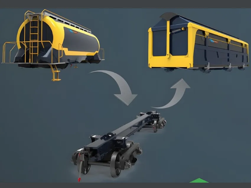 Modular wagon chassis with interchangeable freight bodies