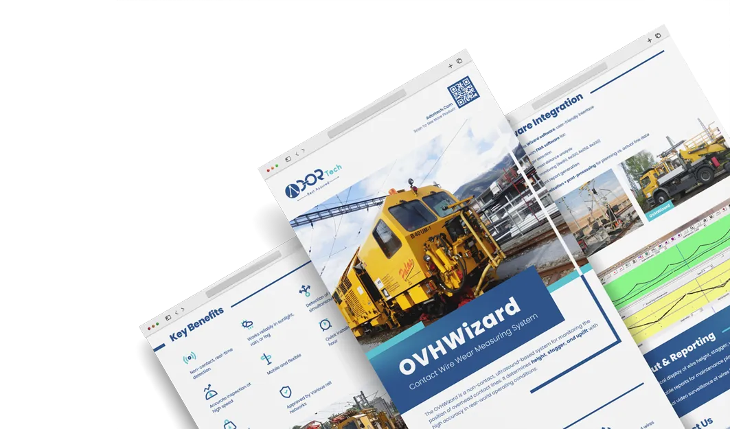Contact line measuring system catalog for overhead line measurement