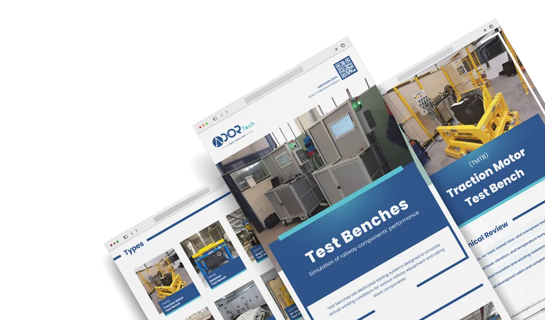 Railway test benches catalog for rolling stock testing equipment