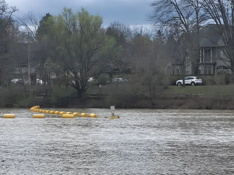 Mooring buoys installed near shoreline