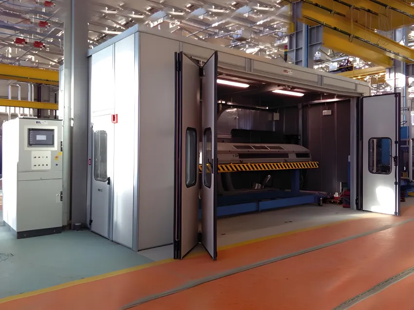 Railway test bench for HVAC system testing and rail vehicle inspection
