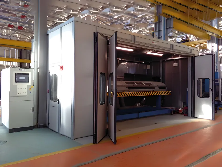 Railway test bench for HVAC testing and rolling stock inspection.