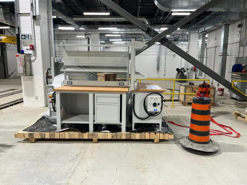 Railway test bench installed for rail vehicle testing and maintenance