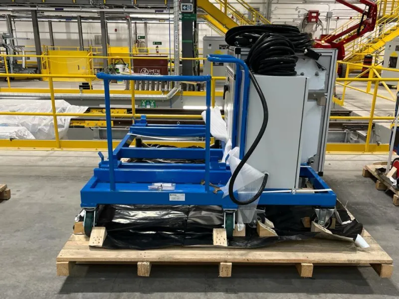 Railway test bench equipment prepared for rail vehicle testing and maintenance
